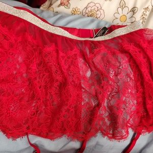 Victorias Secret Shine Strap Lace Garter Belt
